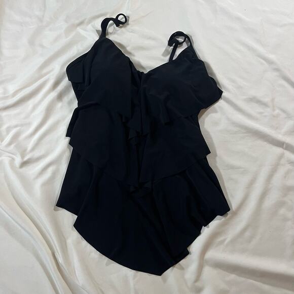 Magicsuit by Miraclesuit Black Tankini Ruffle Wireless Wmns 8 Resortwear Cruise - Picture 1 of 8